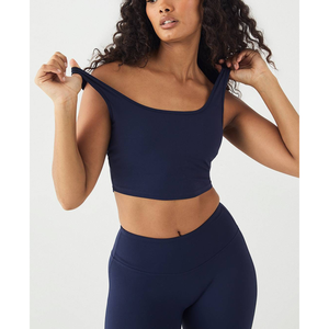 Conjunto de Ropa de Yoga para Otoño/Invierno, Top Deportivo Sexy con Cuello en U, Elástico y Ajustado, de Alta Calidad, con Spandex Super Cloud - Product Image 5