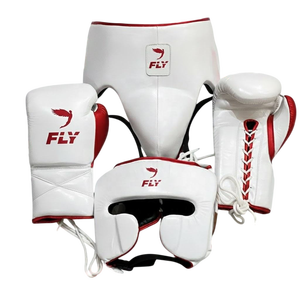 Custom Made Brand New Pro Leather Fly Training Sparring Set Super Comfortable Fly Kickboxing Gloves Latest <b>Model</b> Fly Boxing Set - Product Image 5
