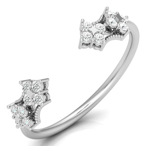 เครื่องประดับจากนักออกแบบทำด้วยมือแหวนเพชรโมซิสเซียมที่มีช่องว่างแบบเปิดสำหรับใส่ในห้องปฏิบัติการขายส่ง - Product Image 2