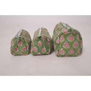 Bolsa de Maquillaje con Estampado Floral de Algodón, Bolsa de Cosméticos para Mujer, Bolsa de Aseo de Viaje con Cierre, Bonito Regalo Floral - Product Image 2