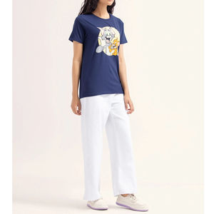 เสื้อยืดแขนสั้นผู้หญิงคุณภาพสูง ผ้าฝ้าย 100% รับสั่งทำพร้อมสกรีนโลโก้ ระบายอากาศได้ดี พร้อมสกรีนสติกเกอร์ - Product Image 4