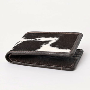 Portefeuille élégant en cuir de vachette fait main pour homme, portefeuille fin à rabat en cuir à poils, cuir de haute qualité - Product Image 6