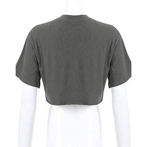 Haut court tendance pour femme, motif écossais, décontracté, style urbain, mignon, 100 % coton, respirant, séchage rapide, protection UV, doux - Product Image 4