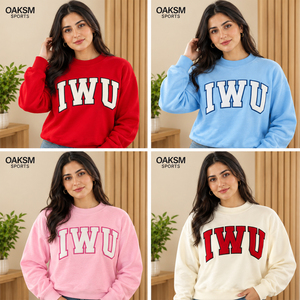 Sudadera con cuello simulado y estampado de letras Iwu personalizada de la hermandad Divine Nine |   Sudadera Premium con Letras Bordadas en Chenille para Fraternidad - Product Image 5