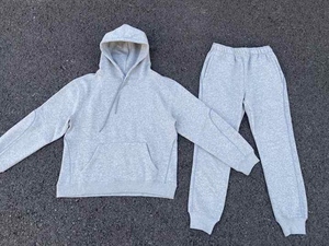 Ensemble survêtement homme hiver sportif en polaire et pantalon, épais 450 GSM, séchage rapide, personnalisable, streetwear, coton brossé doux - Product Image 1