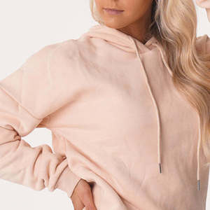 Sweat-shirt à capuche pour femme, couleur unie, coton, décontracté, manches longues, pull-over, vêtements d'automne avec poches, rose clair, sweats à capuche pour femme - Product Image 2