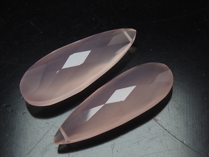 Pendientes de Calcedonia Rosa en Forma de Lágrima 30X10MM, Cuentas de Piedra Sueltas Facetadas, Tamaño del Orificio 0.50mm, Suministros al por Mayor para Fabricación de Joyería - Product Image 3