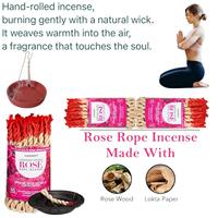 Ensemble d'encens en corde de rose du Népal fait main Lamatar1, écologique, biologique, aromathérapie, parfum d'intérieur, décoration d'intérieur, yoga, méditation, anti-stress