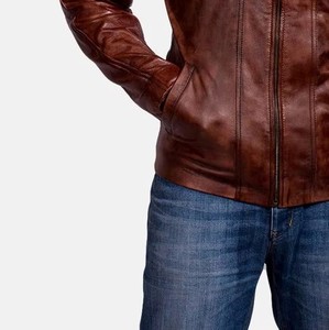 Veste en cuir pour homme effet croco, veste de moto en cuir véritable, vêtement d'extérieur de mode haut de gamme, conception personnalisée, vente en gros OEM - Product Image 4
