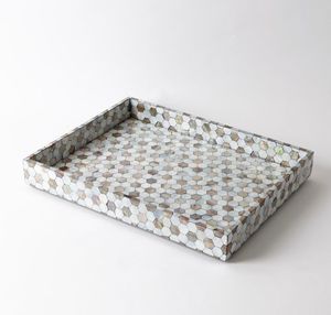 Refined Bone Inlay Resin Craft <b>Vanity</b> Tray Handmade Decorative Organizer for Skincare Perfume Cosmetics and Desktop Display - Product Image 3