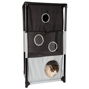 Kitty Square Tiragraffi e Albero per Gatti Morbido Pieghevole, Robusto, per Gioco Attivo, con Percorso a Ostacoli, Cuccia da Viaggio Pieghevole per Animali Domestici - Product Image 1