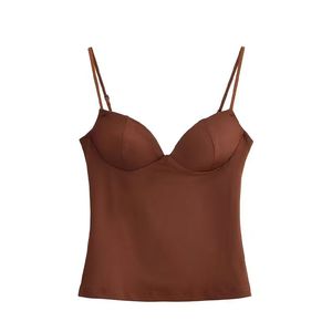 Camiseta sin mangas básica para mujer al por mayor, de mezcla de algodón elástico con relleno - Product Image 3