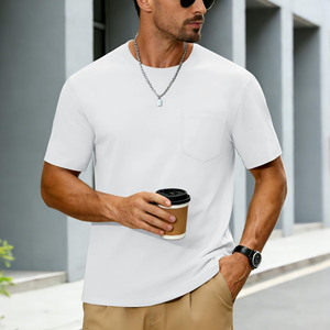 T-shirts pour hommes de haute qualité, col serré, 400 g/m², 100 % coton, streetwear, impression personnalisée, logo sur mesure. - Product Image 3
