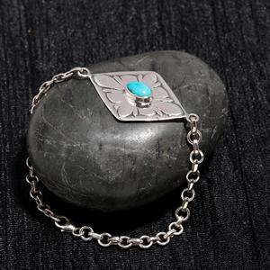 Top Sale Sterling Silver Bracelet <b>Best</b> Seller Fine Jewelry For Women Oval Cut Blue Turquoise Gemstone Bracelet At <b>Best</b> Price - Product Image 2