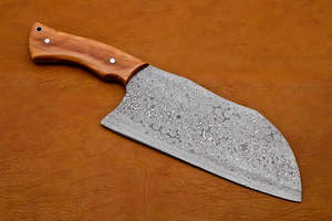 Couteau de Chef Hachoir en Acier Damas Forgé à la Main de 12 Pouces avec Manche en Bois Traditionnel et Étui en Cuir – Vente en Gros - Product Image 6