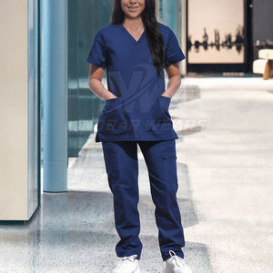 Essential <b>Women</b> Nursing <b>Scrub</b> Clothing <b>Set</b> Lightweight Medical Uniform With Cargo Pocket Pants <b>For</b> Everyday Wear - Product Image 6
