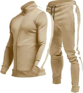 Ensembles de survêtements décontractés à fermeture éclair intégrale pour le sport et le jogging, ensembles de tenues de course athlétiques 2 pièces avec poches zippées - Product Image 1
