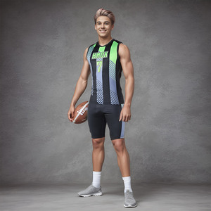 Ensemble de maillots de volley-ball personnalisés Knox, sublimés, 100% polyester, débardeur ajusté avec short de compression, évacuation de l'humidité - Product Image 2