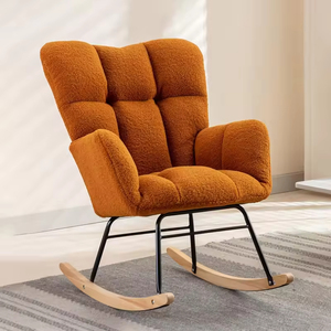 Fauteuil à bascule <span class=keywords><strong>pour</strong></span> chambre d'enfant, fauteuil à bascule rembourré Teddy avec pieds en bois, fauteuil à bascule confortable, fauteuil à bascule d'appoint <span class=keywords><strong>pour</strong></span> salon - Product Image 4