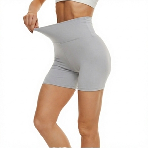 Women's High Waist Gym Shorts Solid Yoga Sports Fitness Pants <b>Tummy</b> <b>Control</b> Scrunch Butt Workout Cycling Athletic Leggings - Product Image 3