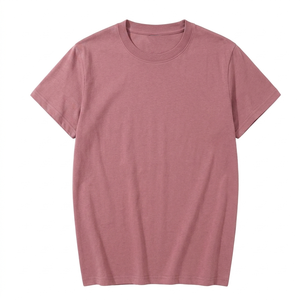 Men's Solid Color O-Neck Short Sleeve Casual T-Shirt Regular Fit 100% Cotton Jersey Knitted Blank <b>Design</b> - Product Image 5