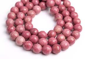 Piedras Preciosas de Rodonita Rosa Natural, Microfacetadas, Redondas, Sueltas, para la Elaboración de Joyas, Pulseras, Collares, DIY - Product Image 5