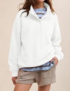 Sudadera de Alta Calidad, Color Blanco Premium, Cuello Alto, Estilo Urbano, Felpa de Algodón, Corte Holgado, Informal de Invierno, Personalizable - Product Image 3