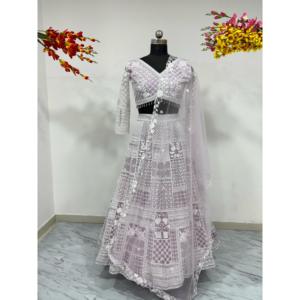 Robe de Soirée de Designer Resham Brodée Lehenga Choli pour les Fêtes - Product Image 3