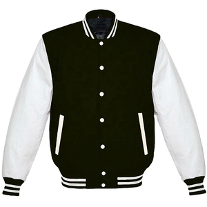 Chaquetas Varsity Blancas al por Mayor de Alta Calidad, Chaquetas de Béisbol Letterman con Mangas Completas de Cuero - Product Image 3