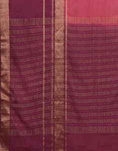 Sari Tradicional de Seda Mysore para Mujer, Tejido a Mano con Diseño Pintado y Blusa sin Coser - Product Image 5