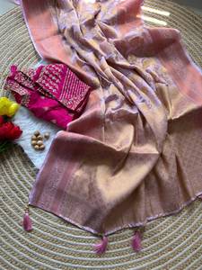 Luxury Banarasi Silk <b>Saree</b> With Heavy Embroidered <b>Blouse</b> For Women Designer Wedding Party Wear Indian Traditional Ethnic <b>Saree</b> - Product Image 1