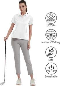 Polo de golf en tissu à séchage rapide pour femme, logo personnalisé, polo homme/femme, T-shirt de travail d'été pour équipe, brodé - Product Image 3