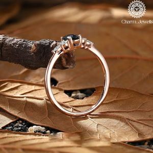 Charm Jewells <b>Cushion</b> Cut Moissanite Silver Engagement Ring Rose Gold Plated Prong Setting IGI Certified Women's Classic Wedding - Product Image 4
