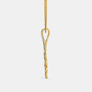 Collar con Colgante de Hoja de Oro Amarillo y Diamante Cultivado en Laboratorio - Product Image 2