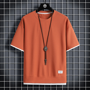 เสื้อยืดแขนสั้นผู้ชายสีดำทรงปกติ ผ้าถัก คอกลม พิมพ์ลายโลโก้ด้านหน้า สไตล์สปอร์ต ลำลอง ระบายอากาศได้ดี ผลิตจากโพลีเอสเตอร์ - Product Image 6