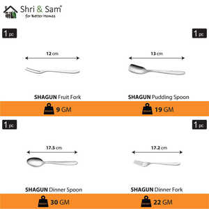 Juego de cena de acero inoxidable de 21 piezas (1 persona) Juegos de vajilla Premium Shagun - Product Image 4