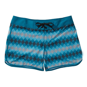<b>Women's</b> Mid Board <b>Shorts</b> Geometric Print Quick Dry 100% Cotton Drawstring Waist Sporty Swimwear - Product Image 1