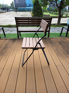 Chaise de jardin pliante d'extérieur avec structure métallique, assise à lattes, écologique, durable, imperméable, facile à déplacer, portable, pour patio et salon de jardin - Product Image 5