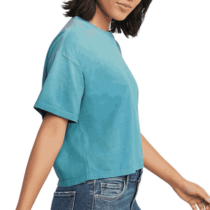 New Custom Logo Wholesale Price Women <b>Crop</b> <b>Top</b> T-Shirt New Arrival Soft New Stylish and Plain Dyed Style Women <b>Crop</b> <b>Top</b> T Shirt - Product Image 2