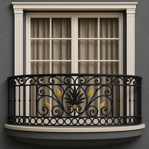 Classic decorative wrought <b>iron</b> balcony railing models crafted with premium metal to elevate your residential property value. - Product Image 1