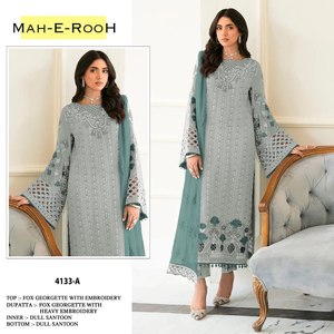 Personnalisé Premium léger Georgette broderie pierre travail Salwar Kameez numérique imprimé Tudung pour indien pakistanais mode - Product Image 2