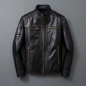 Chaqueta de Cuero para Motociclista, Otoño, Chaqueta de Piel de Oveja Suave de Primera Calidad - Product Image 6