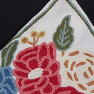 Custom Design Embroidered Floral Square Pillow <b>Cover</b> Home Decor <b>Throw</b> <b>Cover</b> for <b>Sofa</b> 100% Polyester - Product Image 2