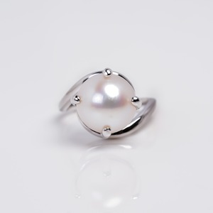 Natural Pearl <b>Ring</b> 925 Sterling Silver Bypass Design Prong Setting Elegant <b>Statement</b> White <b>Ring</b> Womens Jewelry Gift Classic - Product Image 2