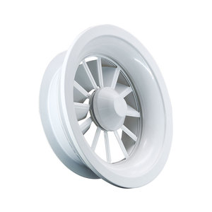 Airport &amp; Hall Neck Size 200mm <strong>Ceiling</strong> Mount White Powder Coated Aluminum Circular Shape <strong>Swirl</strong> <strong>Diffuser</strong> with Adjustable Blades - Product Image 1