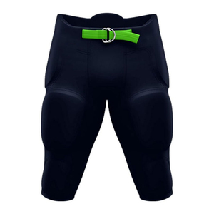 Mens Black <b>Padded</b> Football Pants Belt Closure Breathable Athletic Sportswear Adult Football Practice Game Performance Wear - Product Image 2