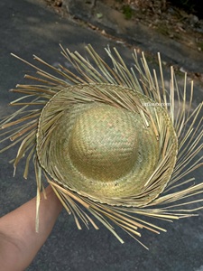 Sombrero de Paja Deshilachado Beachcomber para Disfraces, Sombrero Tradicional Puertorriqueño de Paja Pava, Color Natural, Venta al por Mayor - Product Image 5