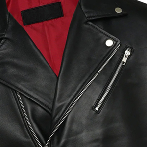 Men's Black Leather Moto Biker Jacket Slim Fit Turn-down Collar Zipper Closure Autumn Wear Regular Sleeve Solid Color - Product Image 6