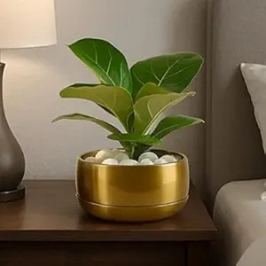 Europe Style Hammered Finish Golden Electroplated Interior Retro Modern Home Decoration Big <b>Vase</b> Copper Color Resin Flower <b>Vase</b> - Product Image 4