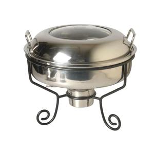 Recipiente comercial de acero inoxidable para calentar alimentos con tapa de vidrio, ideal para restaurantes, hoteles y estaciones de buffet. - Product Image 5